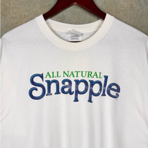 VTG Snapple Iced Tea Promo T Shirt Sz XL White All Natural Big Spell Out Logo - Picture 5 of 9